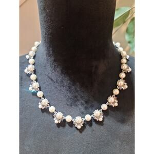 Charter Club Women Multi Strand Pearl Necklace With Silver Flower Clasp Lobster